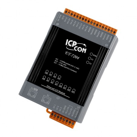I / O-modul 4 x Analog in, 4 x Analog ut, 4 x digital zoom. 16bit, 2 x RJ45 Daisy Chain, I / O-Pair-feature