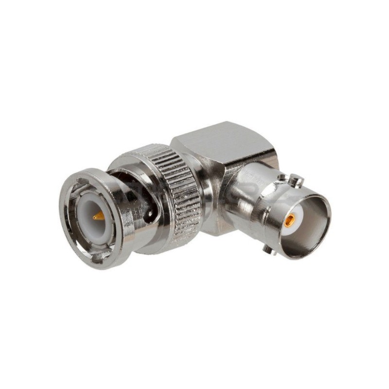 Vinklet BNC stik 90°. Coaxial adapter, BNC haneee- BNC hona