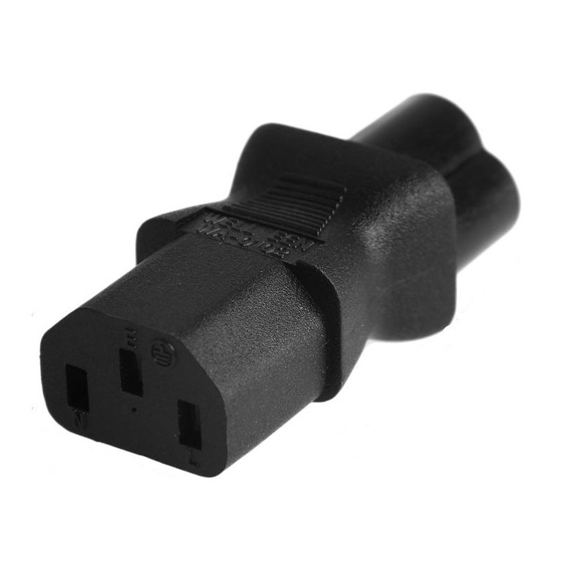 Nätadapter 3 pin IEC320 C13 hon-kontakt IEC C6 haneee-kontakt. Musse Pigg