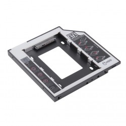 Monteringsramme/ adapter/ drev til 2½" HDD eller SSD til intern SATA tilslutning, 12,7 mm tyk, Plug & Play
