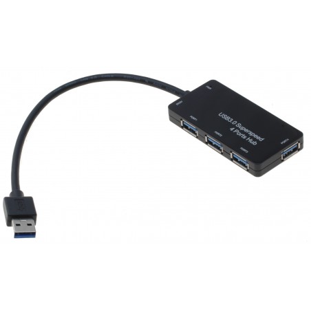 USB Hub superhastighet - 4 portar - USB 3.0 - 50 cm kabelfönster, MAC OS