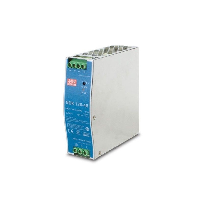 Justerbar strömförsörjning - 48-55VDC (120Watt) - DIN skena
