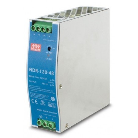 Justerbar strömförsörjning - 48-55VDC (120Watt) - DIN skena