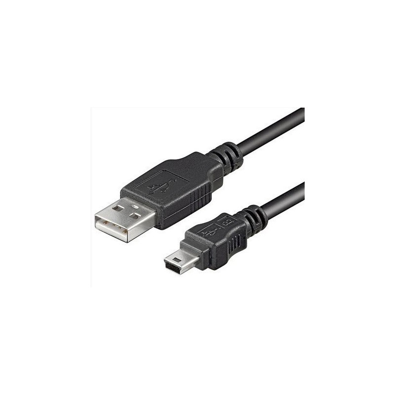Mini USB kabel, A hane – mini B hane, svart 1,25 m