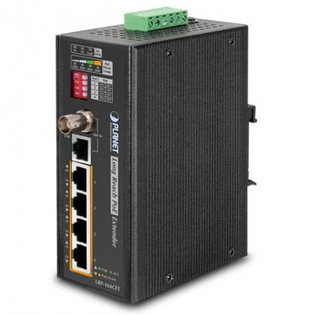 Ethernet Switch POE 10/100Mbit över 75 ohm koaxialkabel eller CAT.6 UTP-kabel. VDSL
