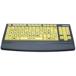 Oversized USB keyboard til svagtseende, handicappede eller børn, dansk layout, indbygget USB HUB, høj kontrast