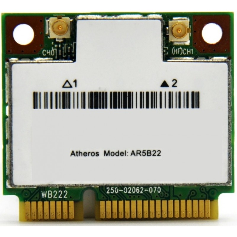 Atheros brand internal wireless 2.4GHz + 5GHz, bluetooth 4.0 PCI-Express micro card