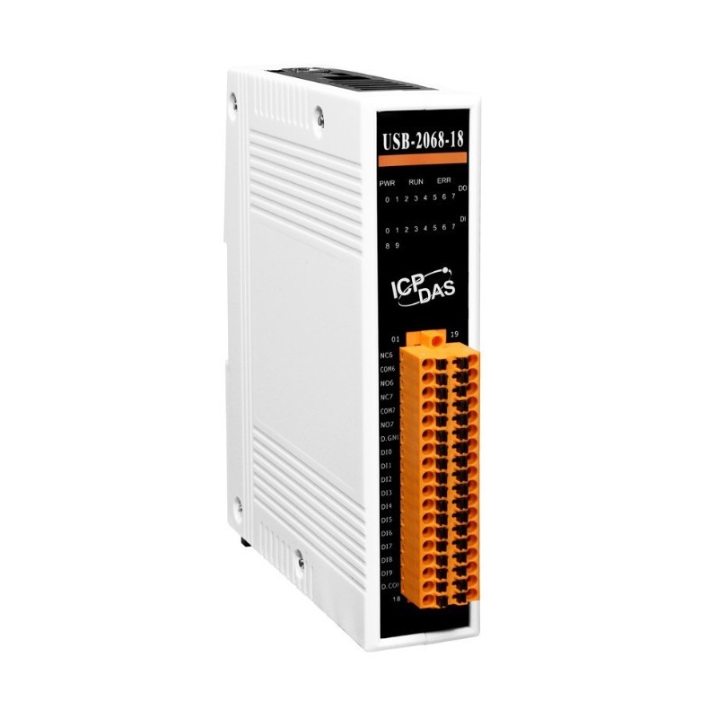 I/O Modul med 10 x digitale input och 8 relä output, USB