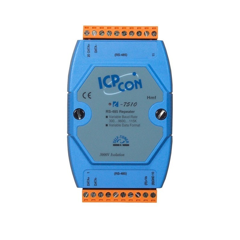 RS485 bus repeater og galvanisk isolator til DIN skinne montering