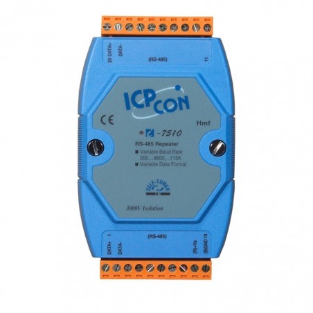 RS485 bus repeater og galvanisk isolator til DIN skinne montering