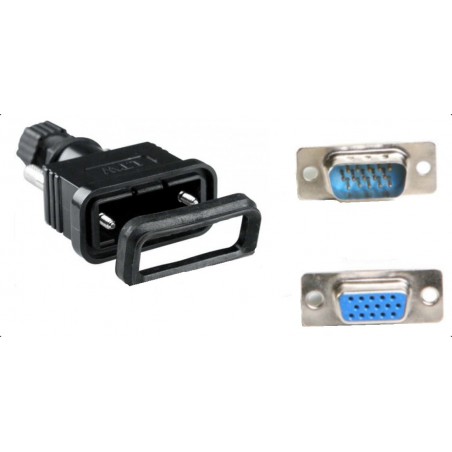 IP67 vattentät VGA, DB15HD, HD-Sub honkontakt.