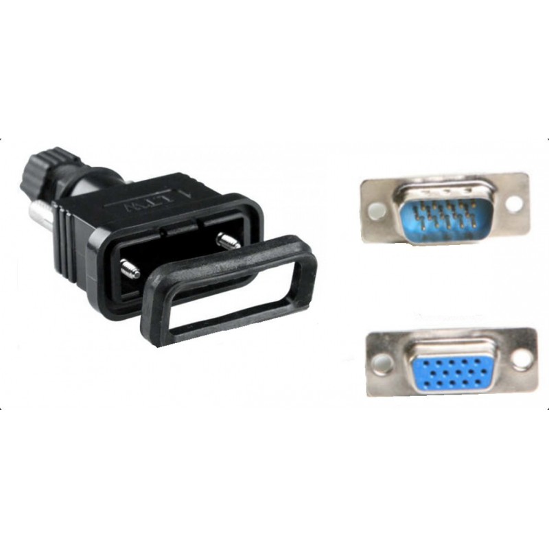 IP67 vattentät VGA, DB15HD, HD-Sub haneeeekontakt