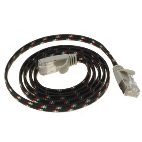 Cat. 6 Slim hård nätverkskabel RJ45 UTP, platt, 2 meter