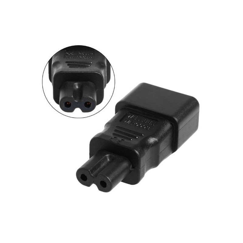 3-polig IEC320 C14 hane till C7 honkontaktadapter - svart