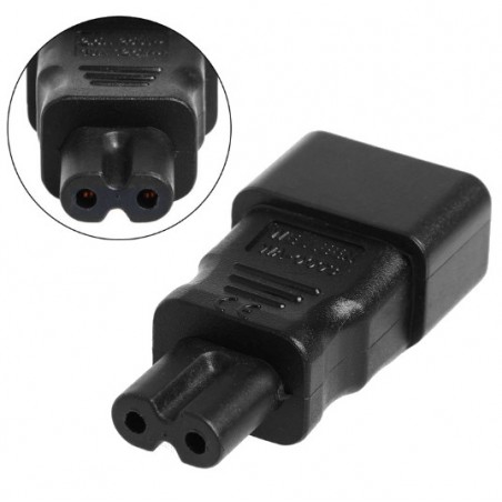 3-polig IEC320 C14 hane till C7 honkontaktadapter - svart