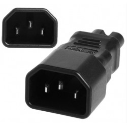 3-polig IEC320 C14 hane till C7 honkontaktadapter - svart