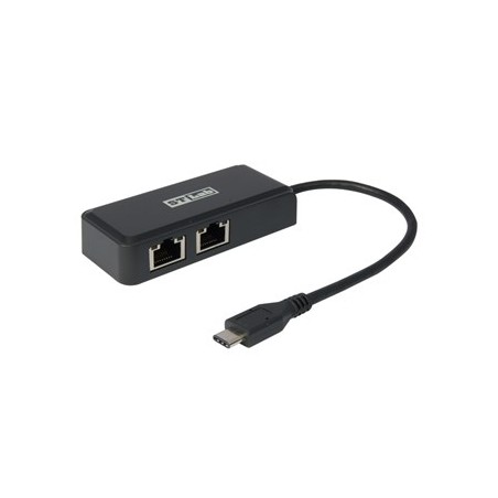 USB31C till Ethernet 1Gbit 10/100/1000 - USB Typ C 3.1 till 2 x RJ45-portar