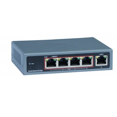 Industrial PoE Switch 4x POE med UPLINK IEEE802.3, IEEE 802.3u, IEEE802.3ab, IEEE802.3af /at