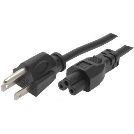 USA strömkabel med Musse Pigg C5 honkontakt, med jord, IEC-60320-C5 3 stift