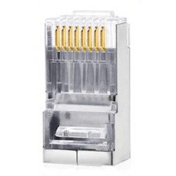 RJ45-kontakt Kat. 6 STP 1,1 mm. Med recension för kapning av toppar