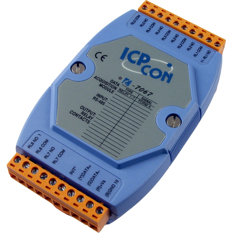 ICPDAS I-7063 är en 3 x Power Relay Exit 30VDC / 250VAC 5A, 8 x Digital ingång, RS485 buss