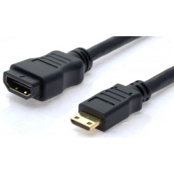 Mini HDMI förlängningskabel - HD - Mini HDMI 1.3 - Till kvinnlig HDMI - 1,8 meter