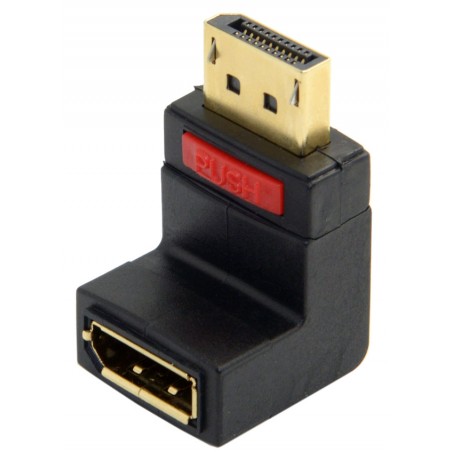 DisplayPort han/hon-adapter, 90° vinklad