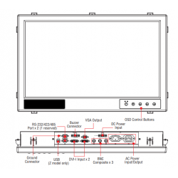 24 "MOXA MD124Z pekskärm, 1920x1080, VGA, BNC, DVI-D, damm och vattentät IP66 - Binär Teknik ABA / S