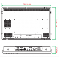 24 "MOXA MD124Z pekskärm, 1920x1080, VGA, BNC, DVI-D, damm och vattentät IP66 - Binär Teknik ABA / S
