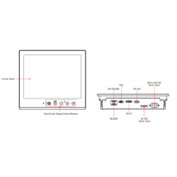 15 "MOXA MD-215Z-T - 1000 nitar LCD-skärm - Multi-touch - Binär Teknik AB
