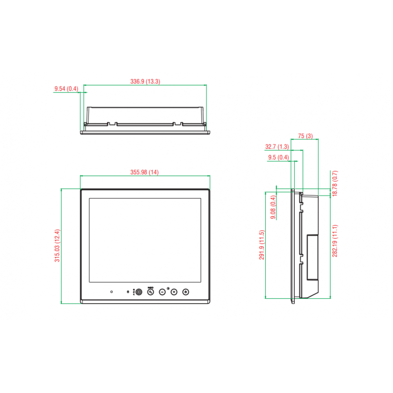 15 "MOXA MD-215Z-T - 1000 nitar LCD-skärm - Multi-touch - Binär Teknik AB