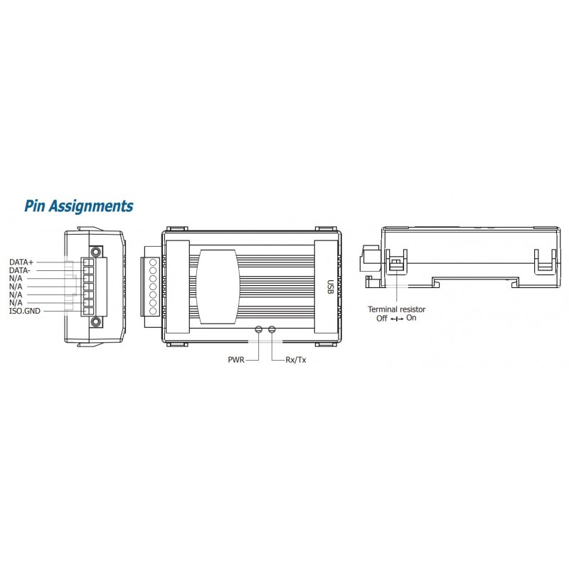 ICPDAS TM-7561 är en USB för R485-omvandlare - Isolerad - Binär Teknik AB