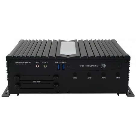 EN50155: 2007, EN50153: 2014 EN50121-3-2: 2015, CE-klass A, FCC-klass A, EN45545 inbyggd BOX PC för tåganvändning