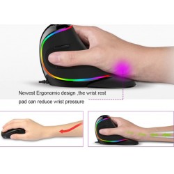 Ergonomisk trådlös USB-mus - Undvik smärta i axeln och baksidan