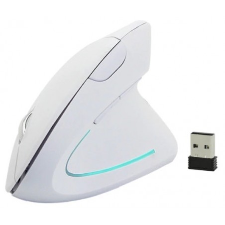 Vit ergonomisk trådlös USB-mus - Binär Teknik AB