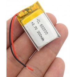 300mAh 602030 3,7V litium polymer batteri - uppladdningsbart - Binär Teknik AB
