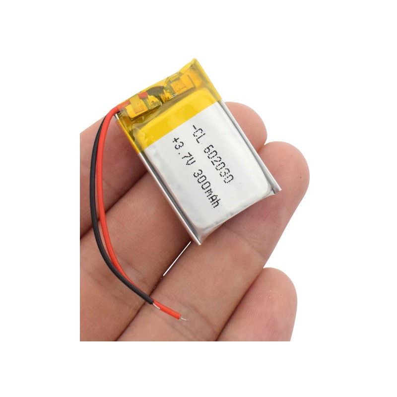 300mAh 602030 3,7V litium polymer batteri - uppladdningsbart - Binär Teknik AB
