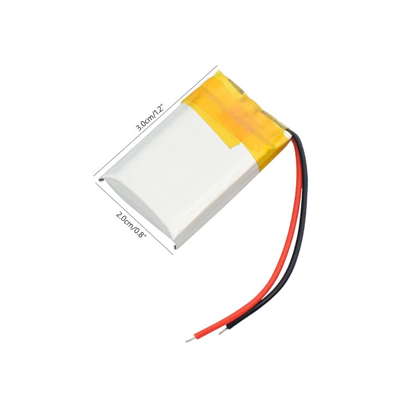 300mAh 602030 3,7V litium polymer batteri - uppladdningsbart - Binär Teknik AB