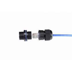 RJ45 IP67 vattentät genomföringskontakt för chassi- och panelmontering, M20 mm