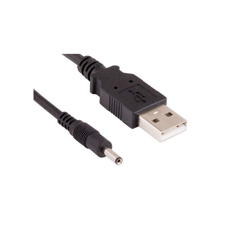 USB till likströmskabel - 5V, 0,40m, svart