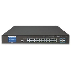 Nätverksväxel med 24 x RJ45 koppar och 4 x 10Gbps SFP (GS-5220-24T4XV)