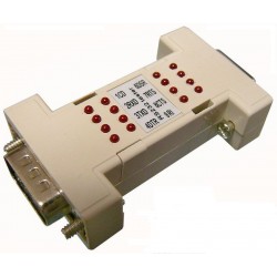 RS232-testare med lysdioder - DB9 hane/hona
