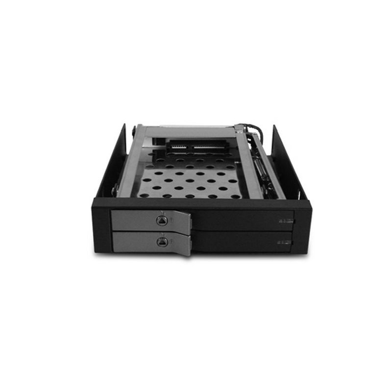 5 1/4 tumlåda med 2 x 2,5 "Dual Bay SATA SSD / HDD Avtagbar låda