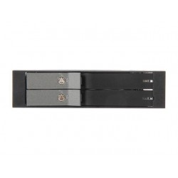 5 1/4 tumlåda med 2 x 2,5 "Dual Bay SATA SSD / HDD Avtagbar låda