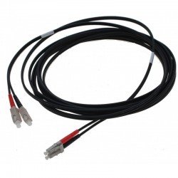 Armerad fiberkabel, multimode, LC / SC, 12m, 62,5 / 125my, Black, LSZH, Duplex