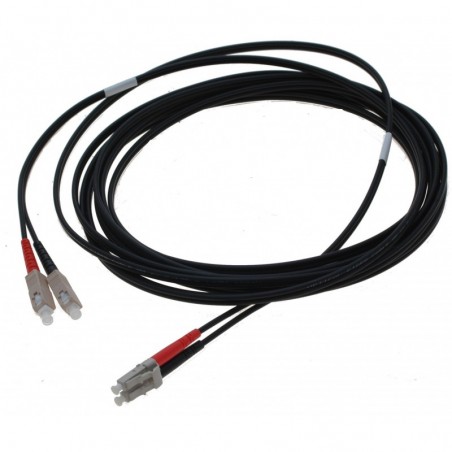 Armerad fiberkabel, multimode, LC / SC, 12m, 62,5 / 125my, Black, LSZH, Duplex