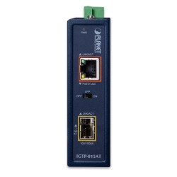 Mediakonverterare 100/1000Mbit fiber SFP till RJ45 10/100/1000Mbit. PoE+ ut