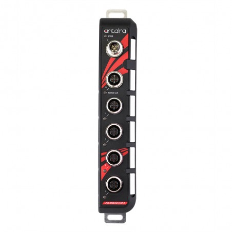 5-port Industrial IP67 Switch, M12-kontakt, 12-48V DC, -40 ° C till 75 ° C