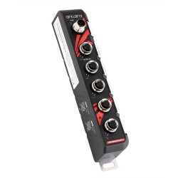 5-port Industrial IP67 Switch, M12-kontakt, 12-48V DC, -40 ° C till 75 ° C