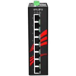8-Ports Industriel PoE + obejanenad switch, 12-36VDC
